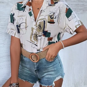 Floral Print Drop Shoulder Shirt - Image 3