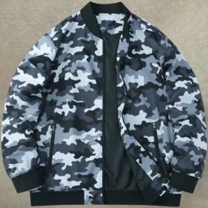 Casual Camo Print Zip Up Jacket Suitable - Image 4