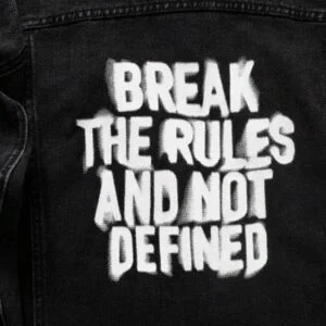 Black Washed Denim Jacket With Graffiti Letter Print - Image 4