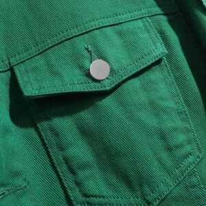 Graphic Flap Pocket Denim Jacket Without Tee - Image 4