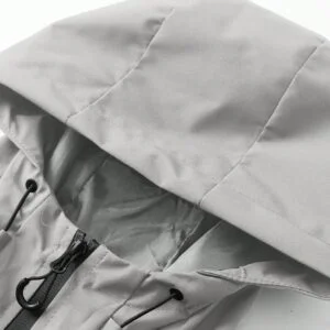 Hooded Drawstring Soft Shell Windbreaker Jacket - Image 3