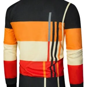 Color Blocking Stripe Pattern Polo Shirt