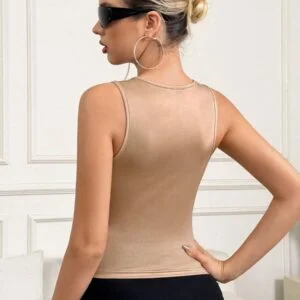 Sleeveless Printed & Rhinestone Embellished Tank Top - Image 4