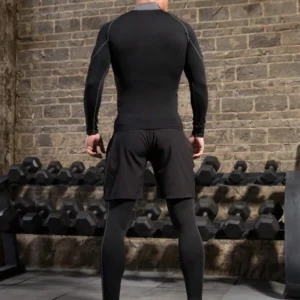 Solid Color Stand Collar Raglan Sleeve Casual Fitness Long Sleeve T Shirt - Image 5