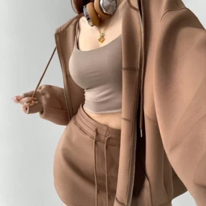 Zip Up Hoodie Jacket And Mini Skirt - Image 2