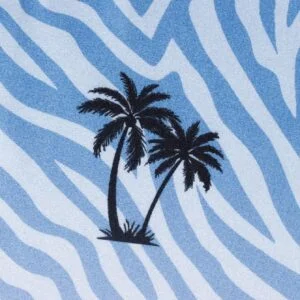 Men Fashion Color Block Palm Tree Print Short Sleeve Polo Shirt - Image 3