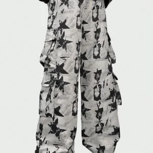 Five-Pointed Star Print Wide-Leg Pants - Image 2