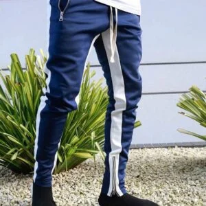 Zip Hem Drawstring Waist Sports Pants