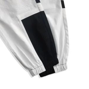 Two Tone Long Drawstring Color Block Pants - Image 5